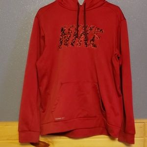 Red Nike Therma Fit Hoodie